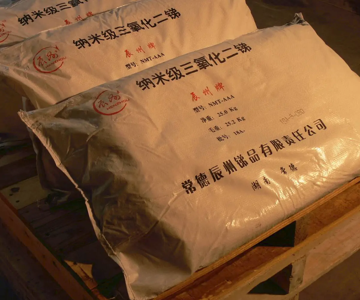 Nano scale antimony trioxide